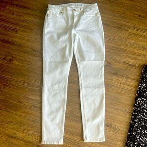 7 for All Mankind / 29 / stretch white Gwenevere ankle skinny jeans